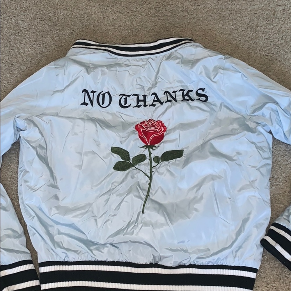 Forever 21 BOMBER JACKET “No Thanks”